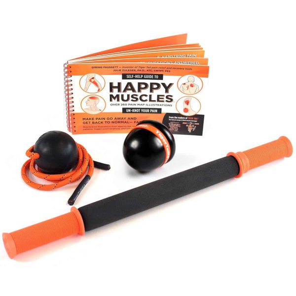 The Happy Muscles Kit plus 18" includes 4 amazing tools to massage your body from head to toe, help relieve sore muscles, soothe stress and tension, and recover.