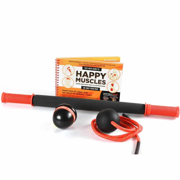 The Happy Muscles Kit plus 22" includes 4 amazing tools to massage your body from head to toe, help relieve sore muscles, soothe stress and tension, and recover.
