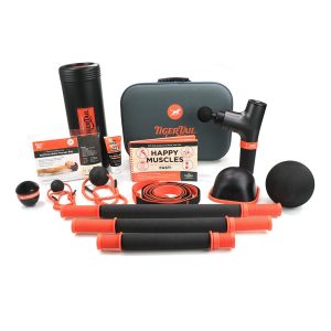 The Ultimate Muscle Care Kit with the T-1000 Vibration Massage Gun offers all of Tiger Tail’s amazing tools to massage your whole body from head to toe, help relieve sore muscles, soothe stress, and tension, and recover.