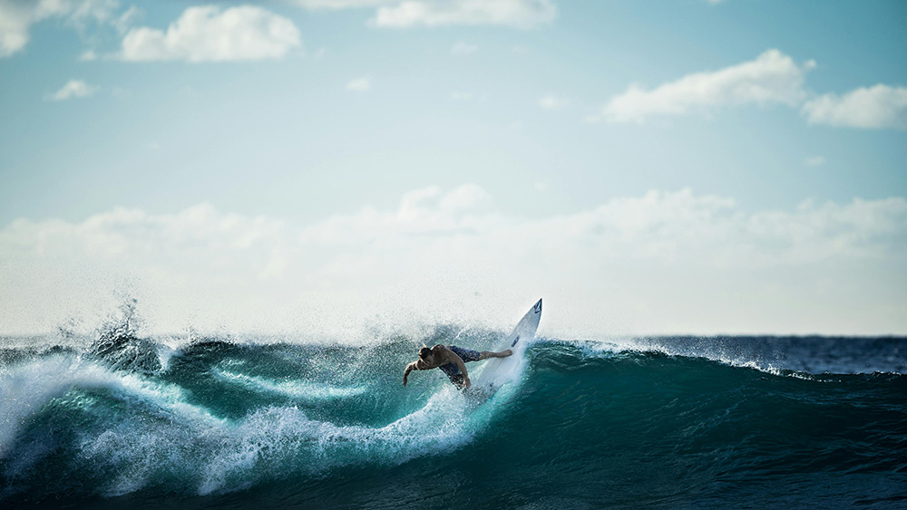 Man surfing the wave