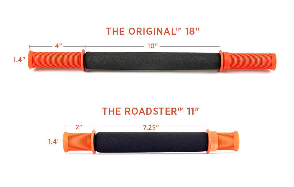TigerTail_Comparison_18_11_web Tiger Tail Foam Rollers: The Original 18", The Roadster 11"