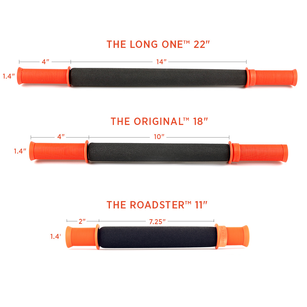 TigerTail_Comparison_Web Tiger Tail Foam Rollers: The Long One 22", The Original 18", The Roadster 11"