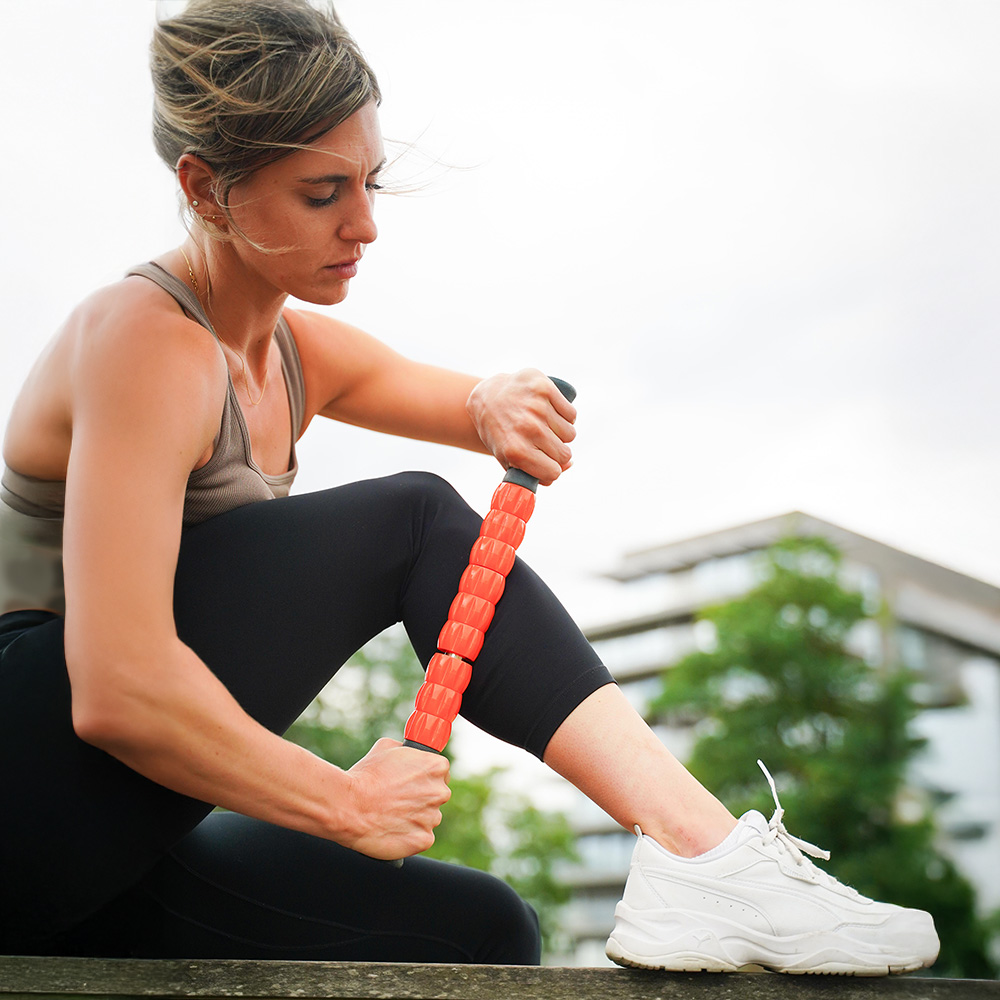 Tiger Tail The Spinnie Roller. Works great for both upper and lower body massage.