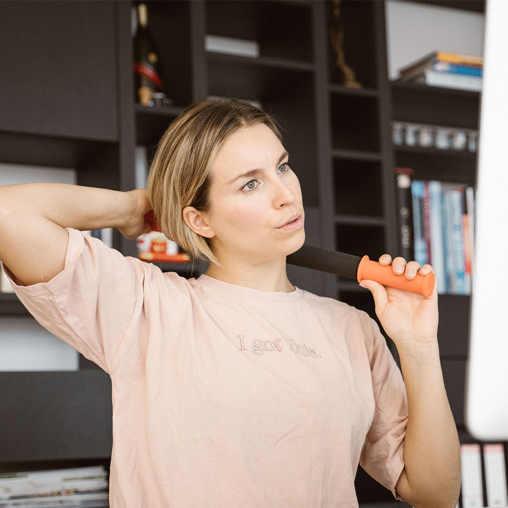 Micro-movement breaks: A few minutes of stretching in the morning and afternoon can maintain flexibility. 60-90 seconds every hour and you're golden. Combine stretching with a foam roller massager, even better.