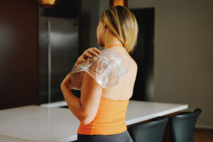 One Therapy Bag with two functions: a hot water bottle or a cold compress pack used for home pain management and injury recovery.