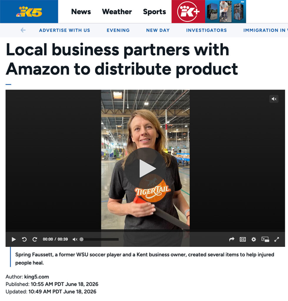 King 5 News Feature Tiger Tail Local business partners with Amazon to distribute product