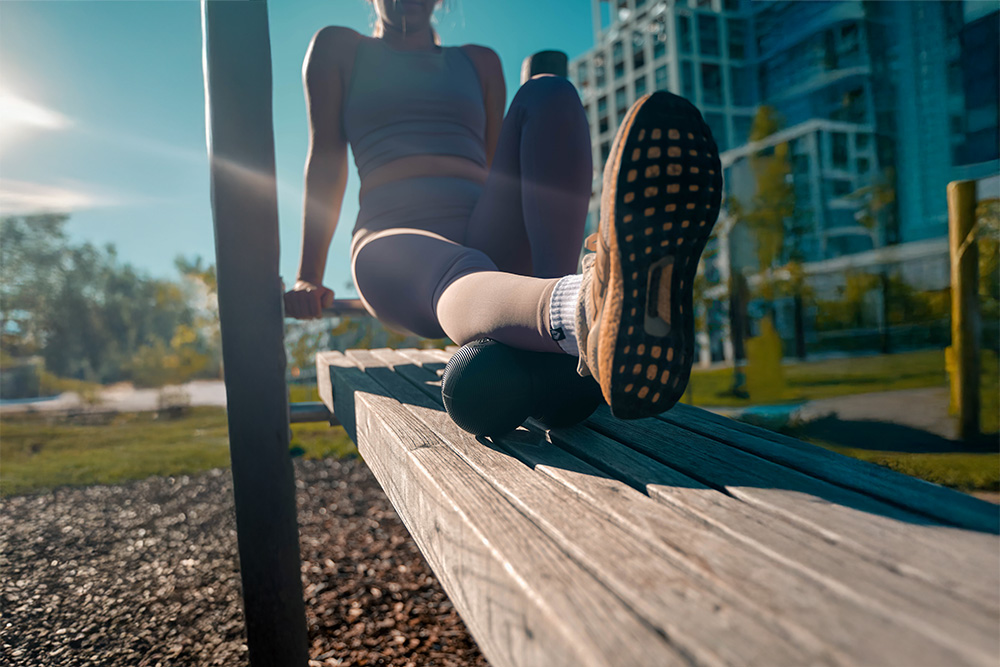 A leg roller breaks up fascial adhesions and boosts circulation in ways stretching alone cannot. Massage Calf muscles with Tiger Ball 4.4 Peanut Foam Roller